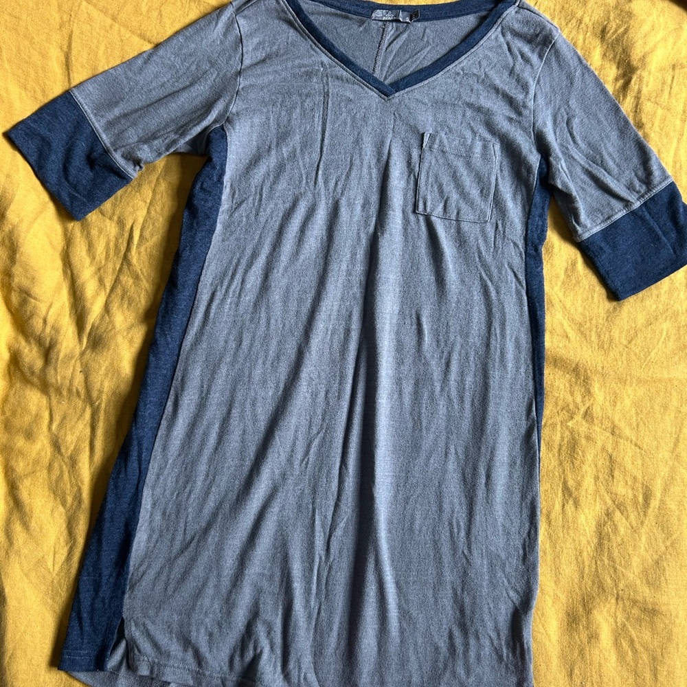 Blue and Gray Leisure Dress